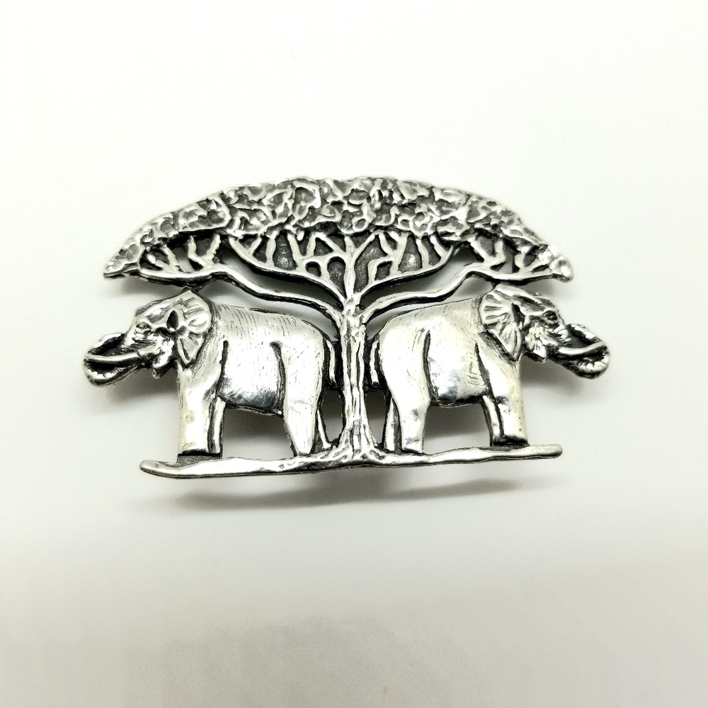 Salisbury Pewter Trunk Up Elephant Brooch